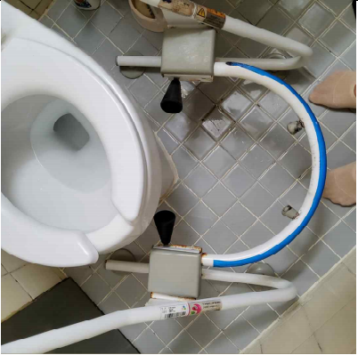 독립형 변기 팔 지지대 및 등 지지대 고정장치 연장 지지대 제작