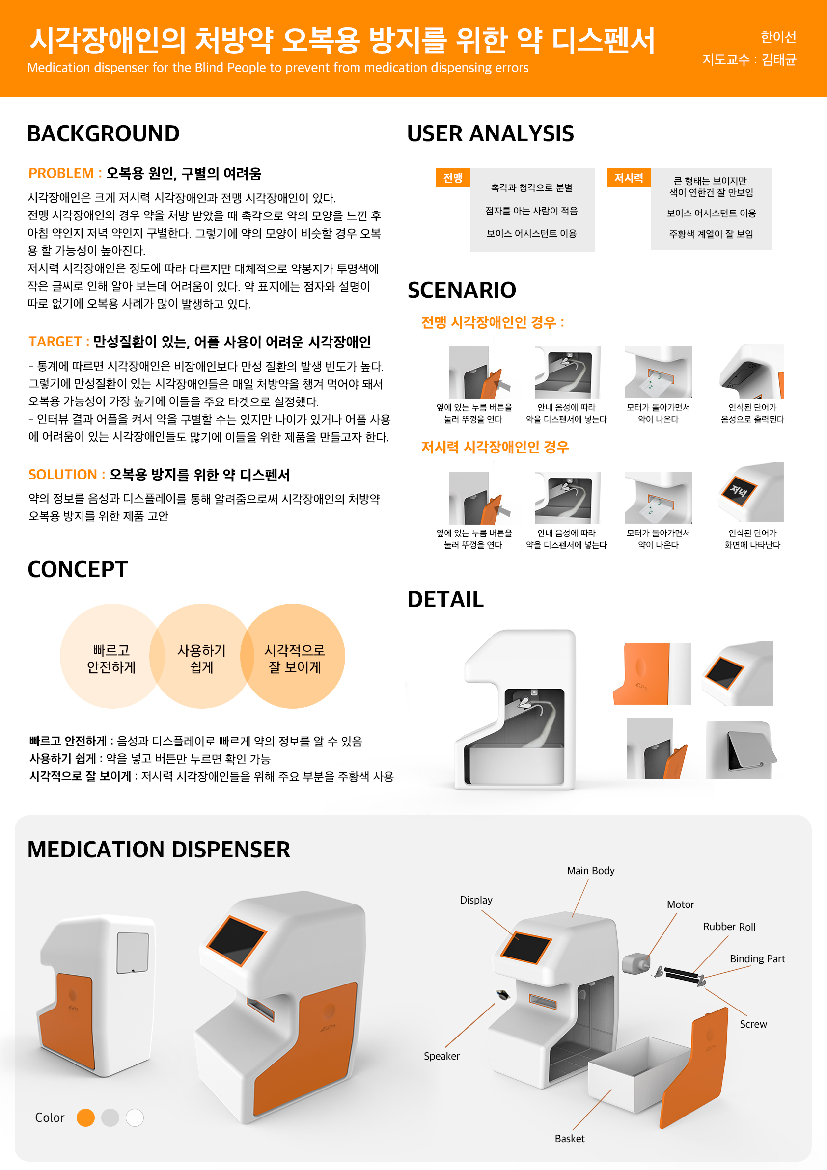 시각장애인의 처방약 오복용 방지를 위한 약 디스펜서