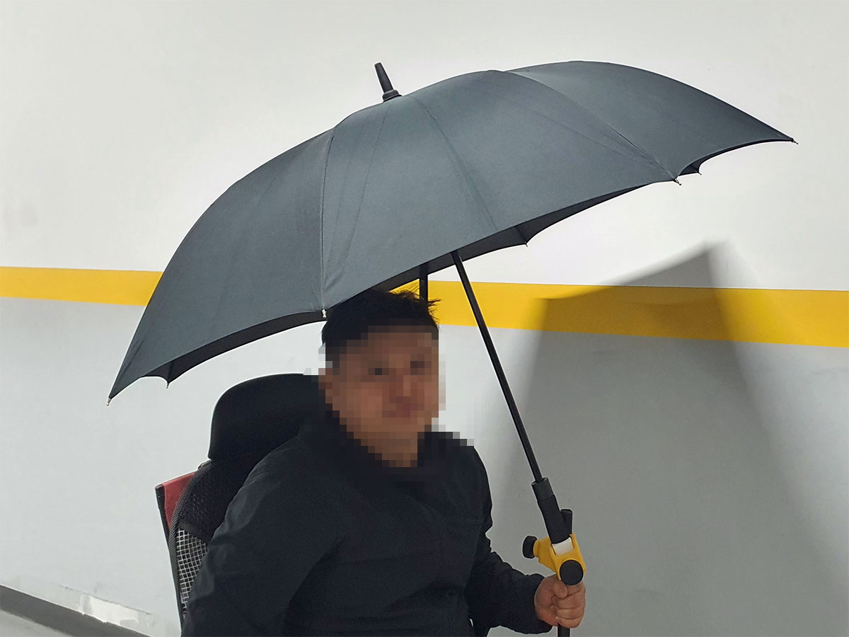 휠체어용 장우산/양산 거치대